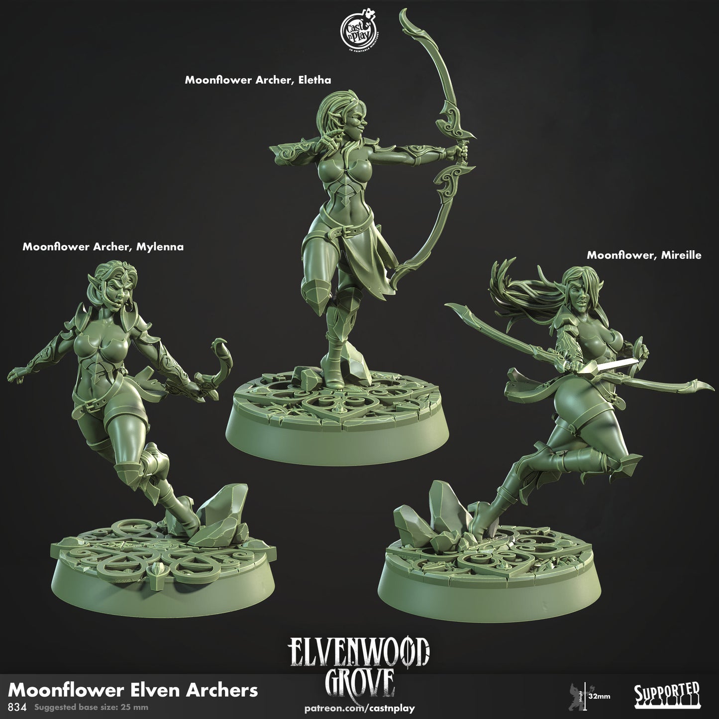 Moonflower Elven Archers Miniature Set