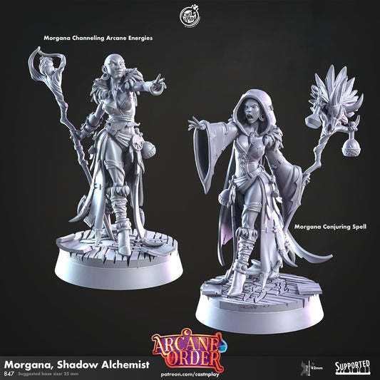 Morgana Shadow Alchemist Miniature - 28mm D&D Pathfinder RPG Resin Figure - Arcane Order Series - Tabletop Gaming Collectible